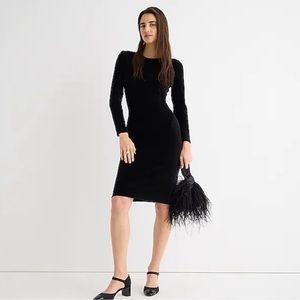 J Crew black velvet dress size 14